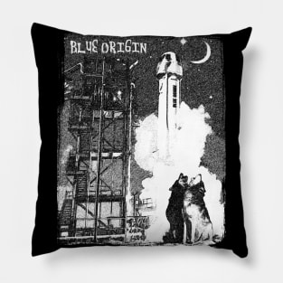 blue origin black design Pillow