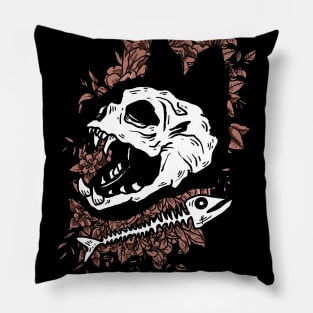 Cat Skull Pillow