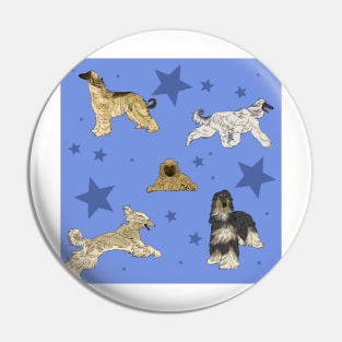 Afghan Hounds Stars Blue Pin