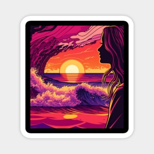 Surfer Girl Sunrise Magnet