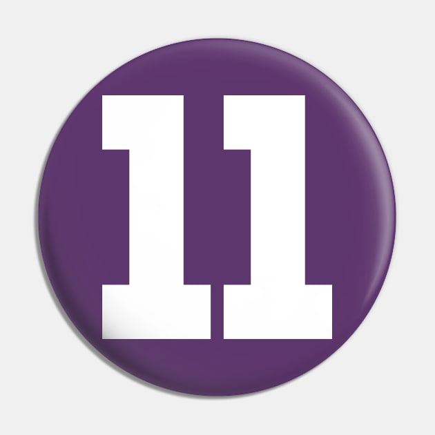 Number 11 Sports Funny Gift Pin by Shariss