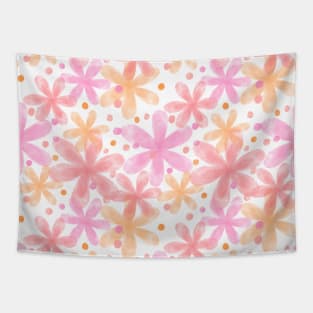 Soft pastel watercolor flowers pattern Tapestry