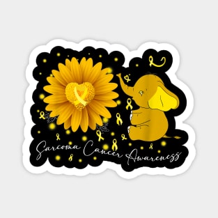 Yellow Ribbon Daisy Flower Elephant Sarcoma Cancer Awareness Magnet