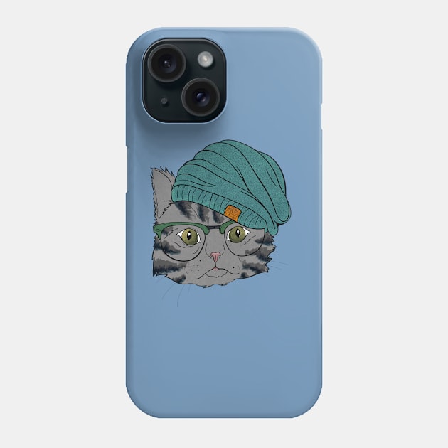 Cool Gray Cat Phone Case by rmcbuckeye