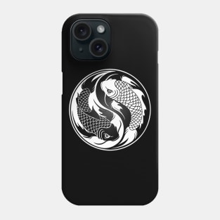 White and Black Yin Yang Koi Fish Phone Case