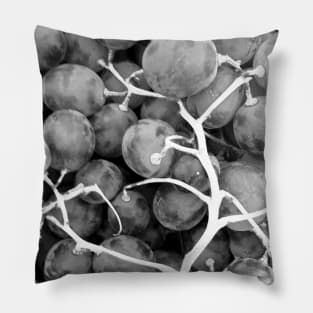 Grapes Fruit black and white Pillow