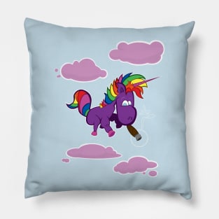 Lil Smokey the Rainbow Unicorn (w/ clouds) Pillow