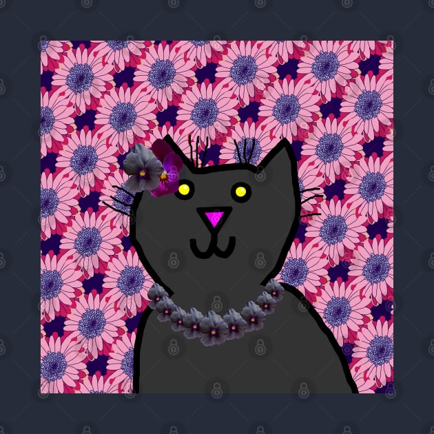 Violet the Floral Cat by ellenhenryart