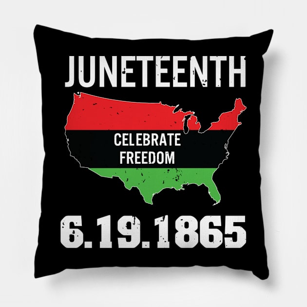 Juneteenth,Celebrate Freedom, 1865 Pillow by UrbanLifeApparel