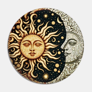 Sun and Moon Mosaic Pin