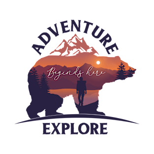 Bear Adventure Begins Here T-Shirt