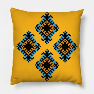 Aztec native geometric pattern tribal style tribal background bold colors mexican design Pillow