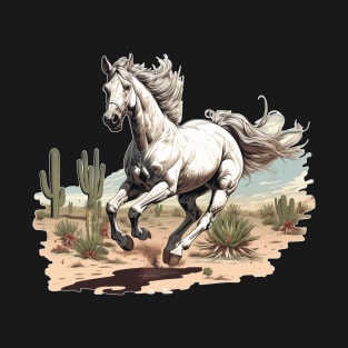 White Stallion in the Desert T-Shirt