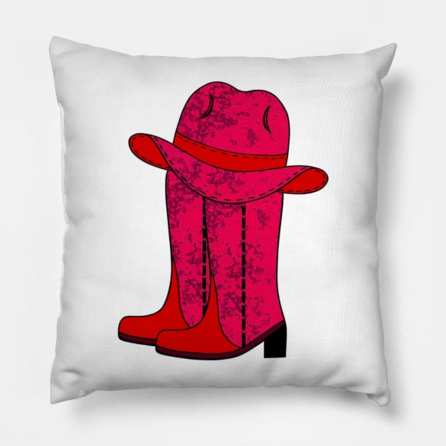 WESTERN Cowboy Boots Cowboy Hat - Cowboy Art Pillow by SartorisArt1