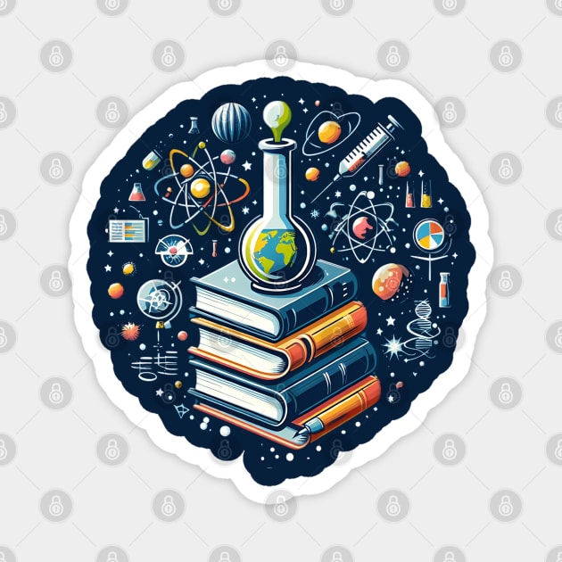 books unlocking science Magnet by AOAOCreation