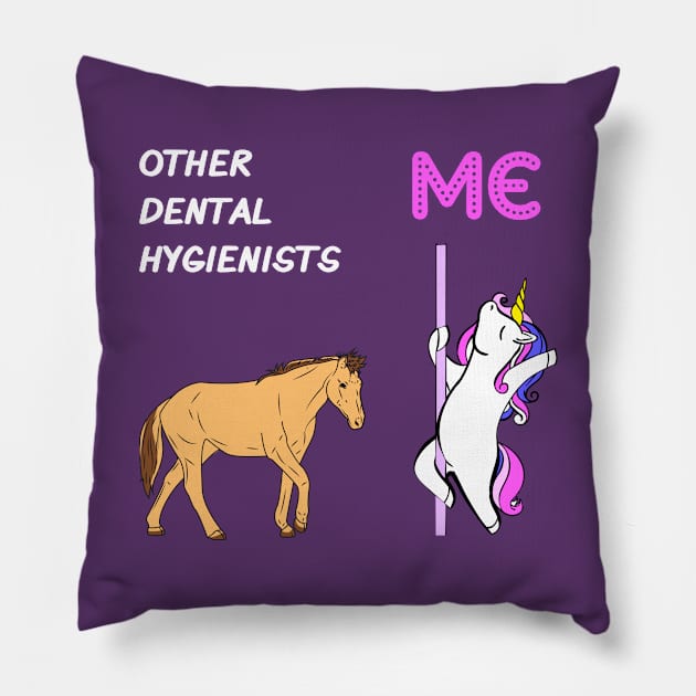 Dental Hygienist - Unicorn & Horse Design Pillow by best-vibes-only