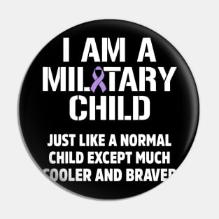 Military Child Month Purple Up Pride Cool Brave Pin
