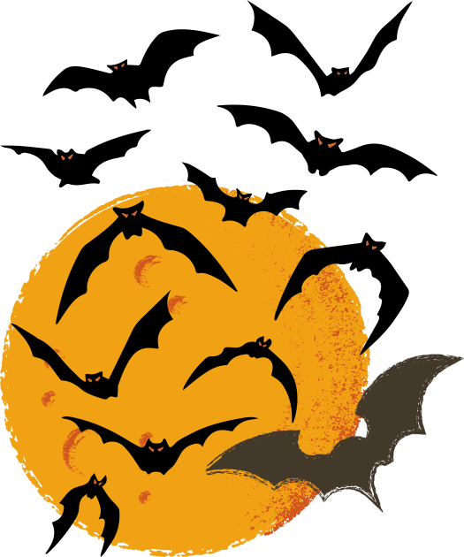 Halloween Moon Bats Kids T-Shirt by ShubShank