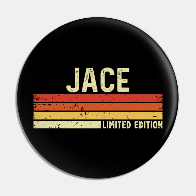 Jace First Name Vintage Retro Gift For Jace Pin by CoolDesignsDz