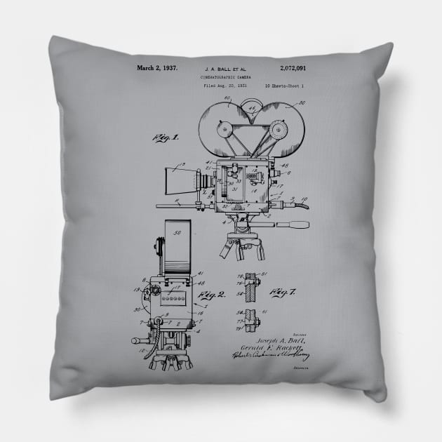 Film Camera Patent Prints 1937 Pillow by MadebyDesign