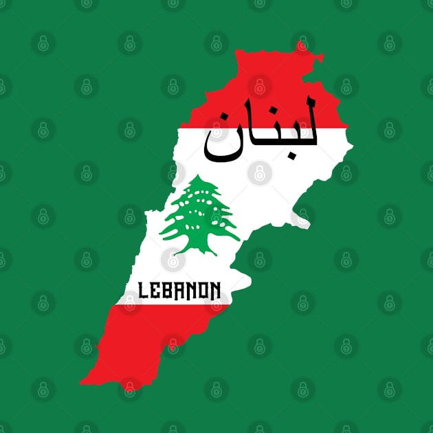 Lebanon flag & map by Travellers