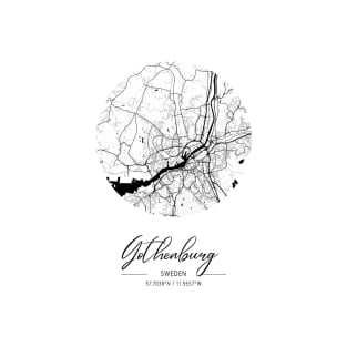 Gothenburg - Sweden Black Water City Map T-Shirt