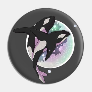 Galaxy Orcas Pin