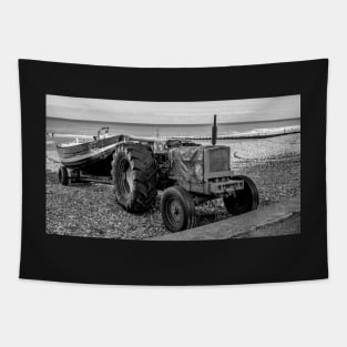 Tractor and fishing boat on Cromer beach, Norfolk Tapestry