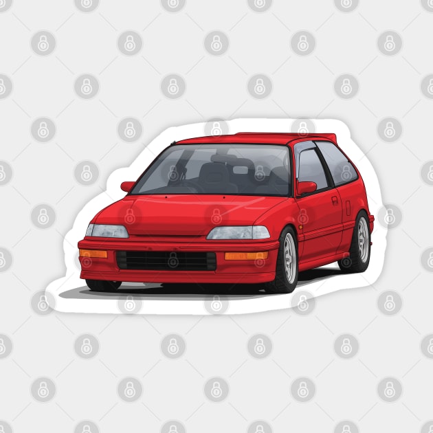 Civic EF hatch Red Magnet by ArtyMotive