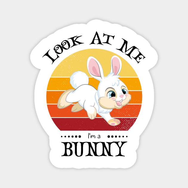 Funny Halloween Retro Vintage Bunny Magnet by Art master