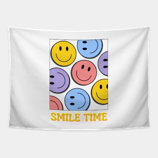 Smile Time Colorful Emoji Tapestry