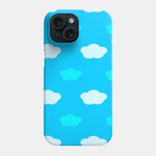 Fluffy Cloud Pattern in Blue Phone Case