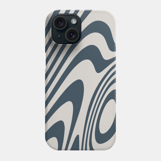 Blue Grey Zebra Grooves Abstract Pattern Art Phone Case by love-fi