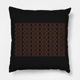 Rose gold tribal pattern, platinum color tracery print Pillow