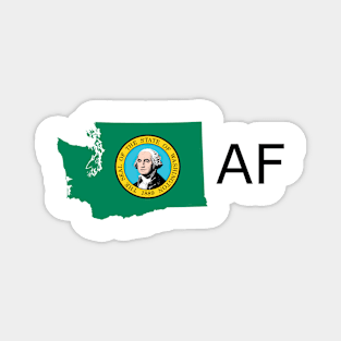 Washington Flag State Outline AF (black) Magnet