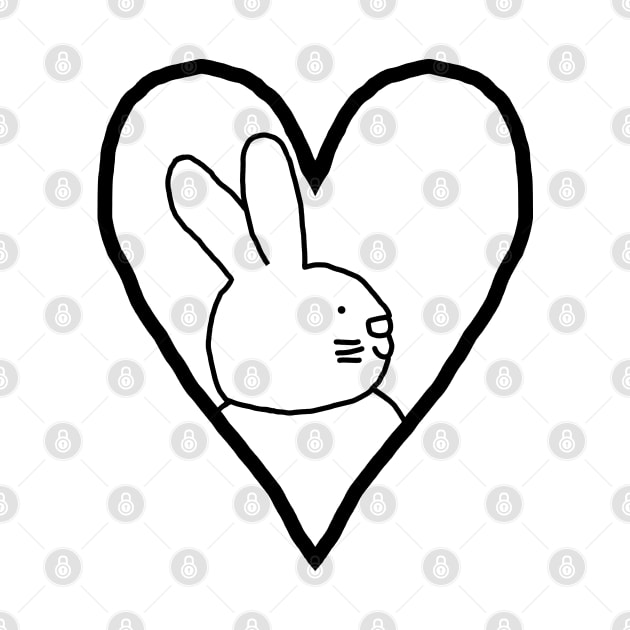 My Easter Bunny Valentine Line Drawing by ellenhenryart