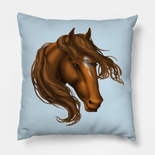 Horse Head - Chestnut Star Pillow