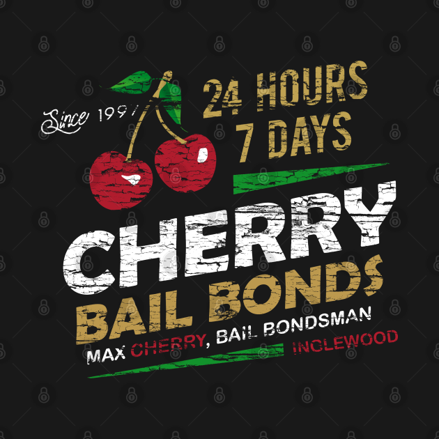Discover Cherry Bail Bonds, weathered board distressed - Quentin Tarantino - T-Shirt