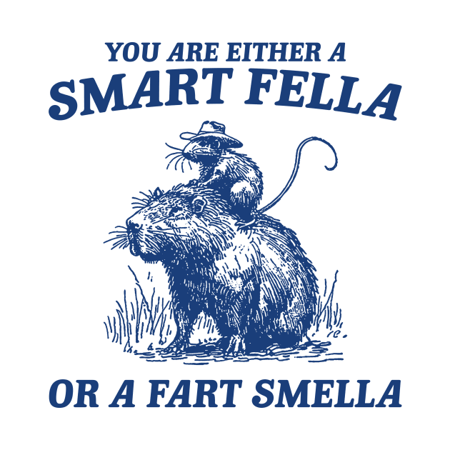 Are You A Smart Fella Or Fart Smella Vintage Shirt, Funny Rat Riding Cabybara by ILOVEY2K