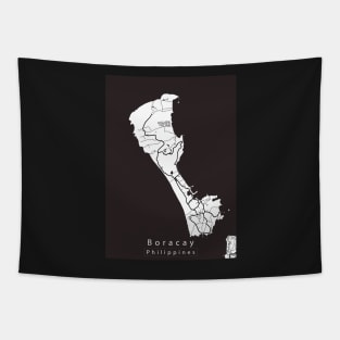 Boracay Philippines Island Map Tapestry