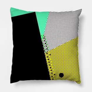 geometric popart dots black Pillow