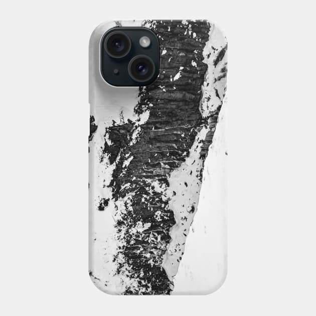 Texture of Basalt Columns and Snow in Iceland B&W Phone Case by Kate-P-