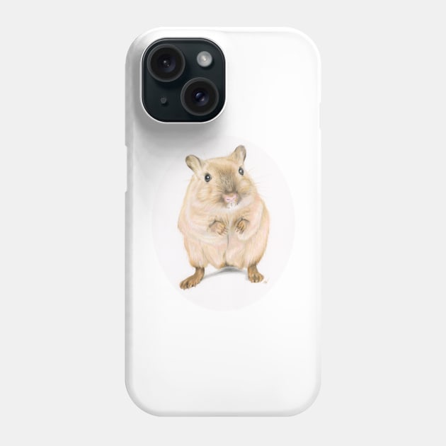 Hamster, coloured pencil drawing Phone Case by Sandra Warmerdam