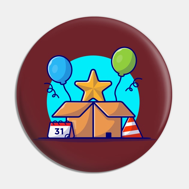 Star In A Box With Balloons Cartoon Vector Icon Illustration Pin by Catalyst Labs