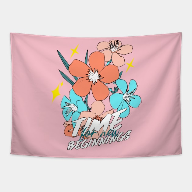 Time For New Beginnings Spring Season Tapestry by ChasingTees