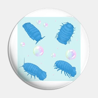 Blue Isopods and Bubbles Pin