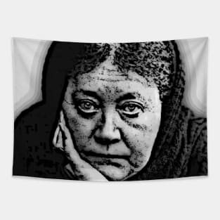 Helena Blavatsky Black And White Portrait | Helena Blavatsky Artwork Tapestry