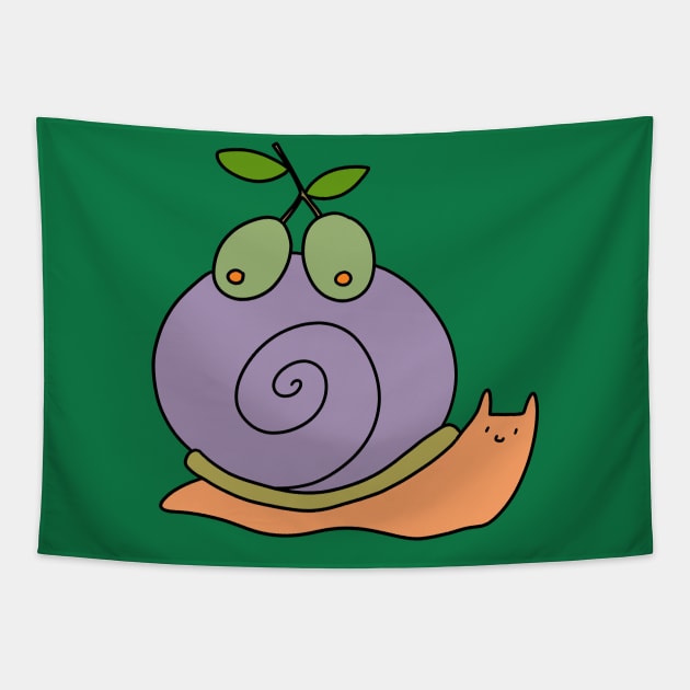 Olive Snail Tapestry by saradaboru