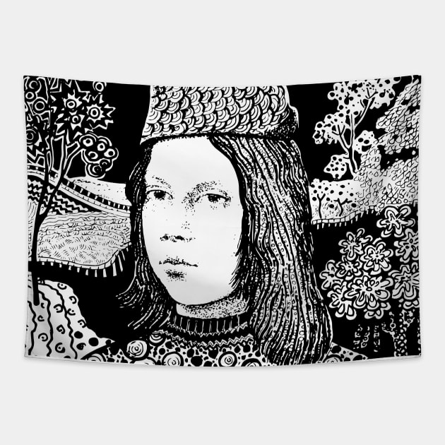 A boy from the middle ages. Author's interpretation. Tapestry by ElizabethArt