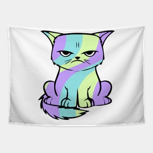 angry cat,funny cat design Tapestry